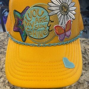 Yellow Cap with Colorful Patches